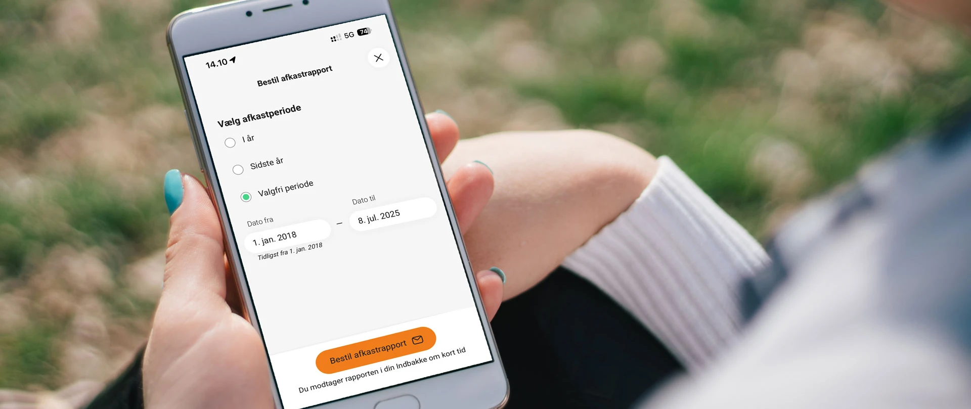 Afkastrapport i mobilbank