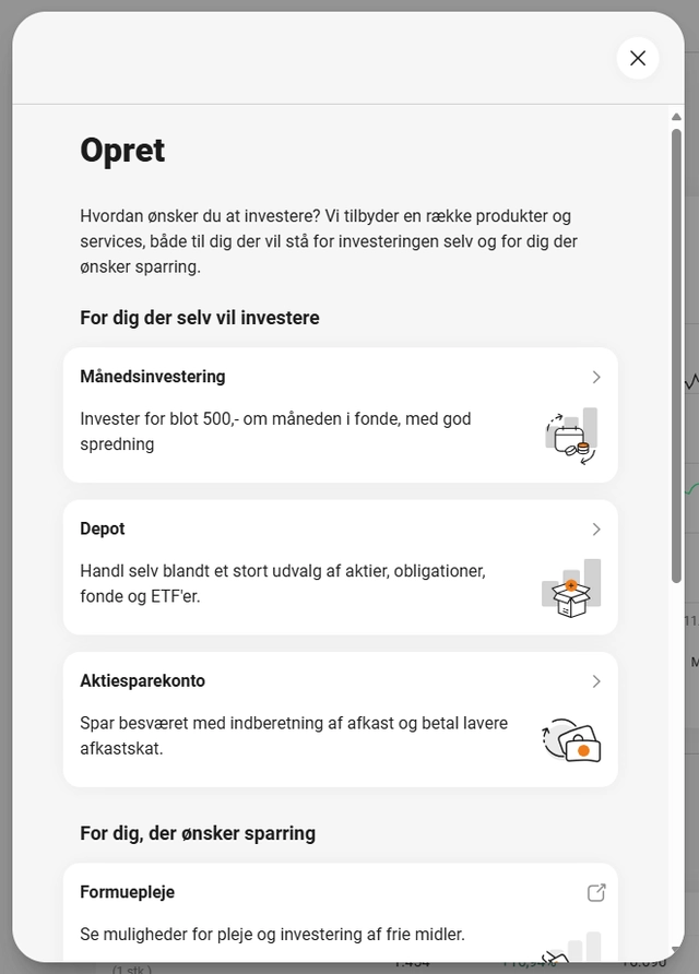 Opret valgmuligheder
